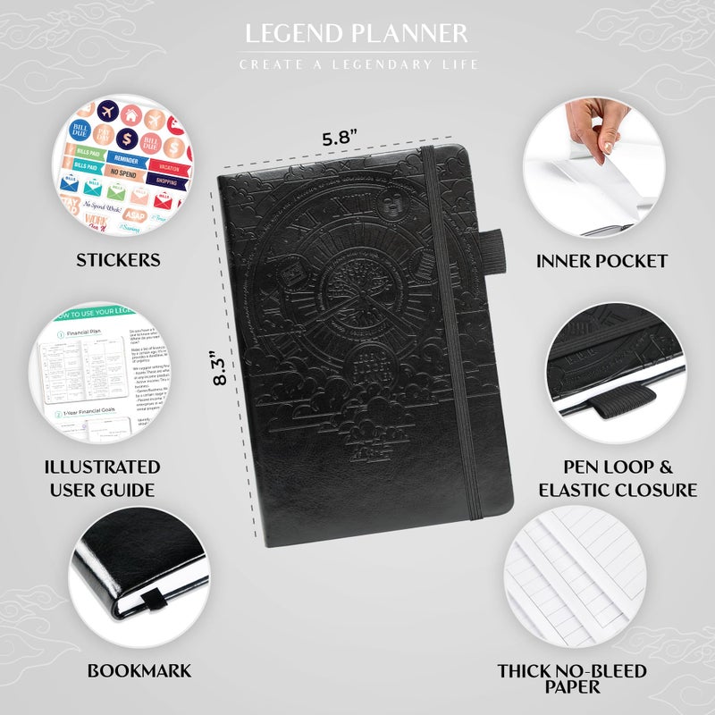 Legend Planner Legend Budget Planner â€“ Financial Organizer Book. Money Account & Expense Tracker Notebook Journal for Household Monthly Budgeting (Black) - Image 2